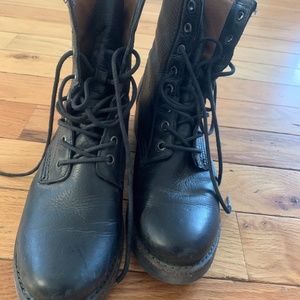 The Frye Company Veronica Combat Boots in Black